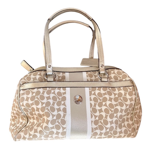 Coach Handbags - Coach Leather Women’s Chelsea Heritage Satchel beige M1094-F15132 purse NWOT